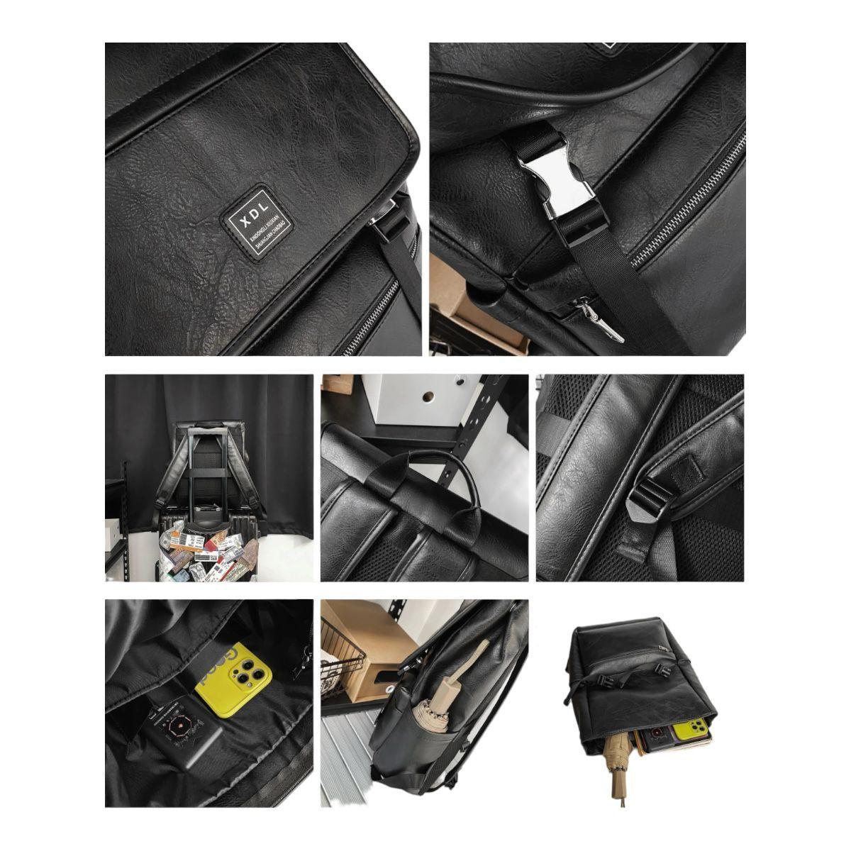 Mochila Bolso De Cuero Pu Elegante Gran Capacidad-4