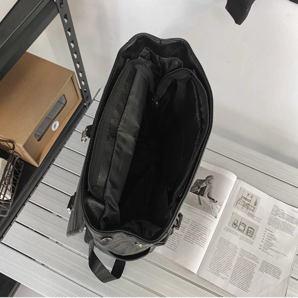 Mochila Bolso De Cuero Pu Elegante Gran Capacidad-5