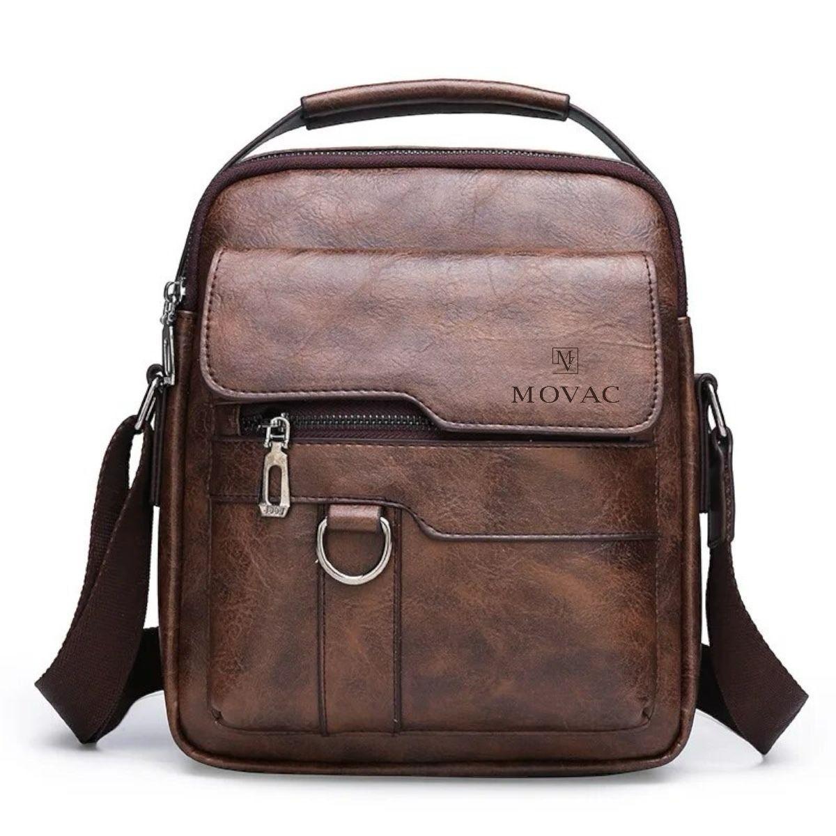 Bolso Bandolera Maletín De Hombro Cuero Ecológico De Hombre-0