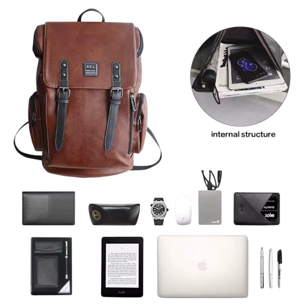 Mochila Mv Movac Clasica Urbana 24l Eco Cuero Hombre-4