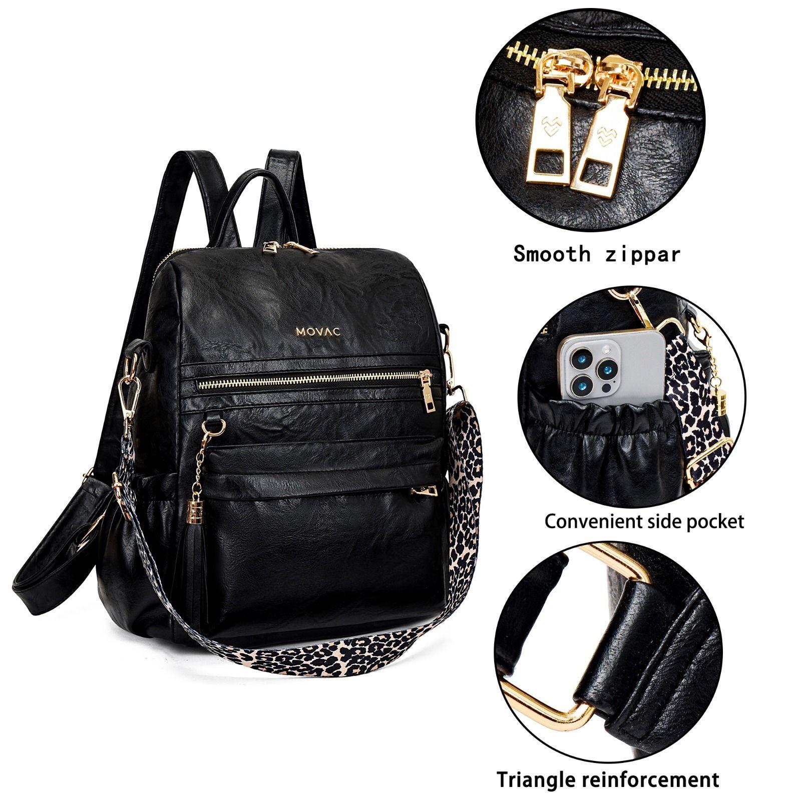 Mochila Cartera MOVAC Urban Chip Cuero PU Mujer a la Moda Multiuso-6