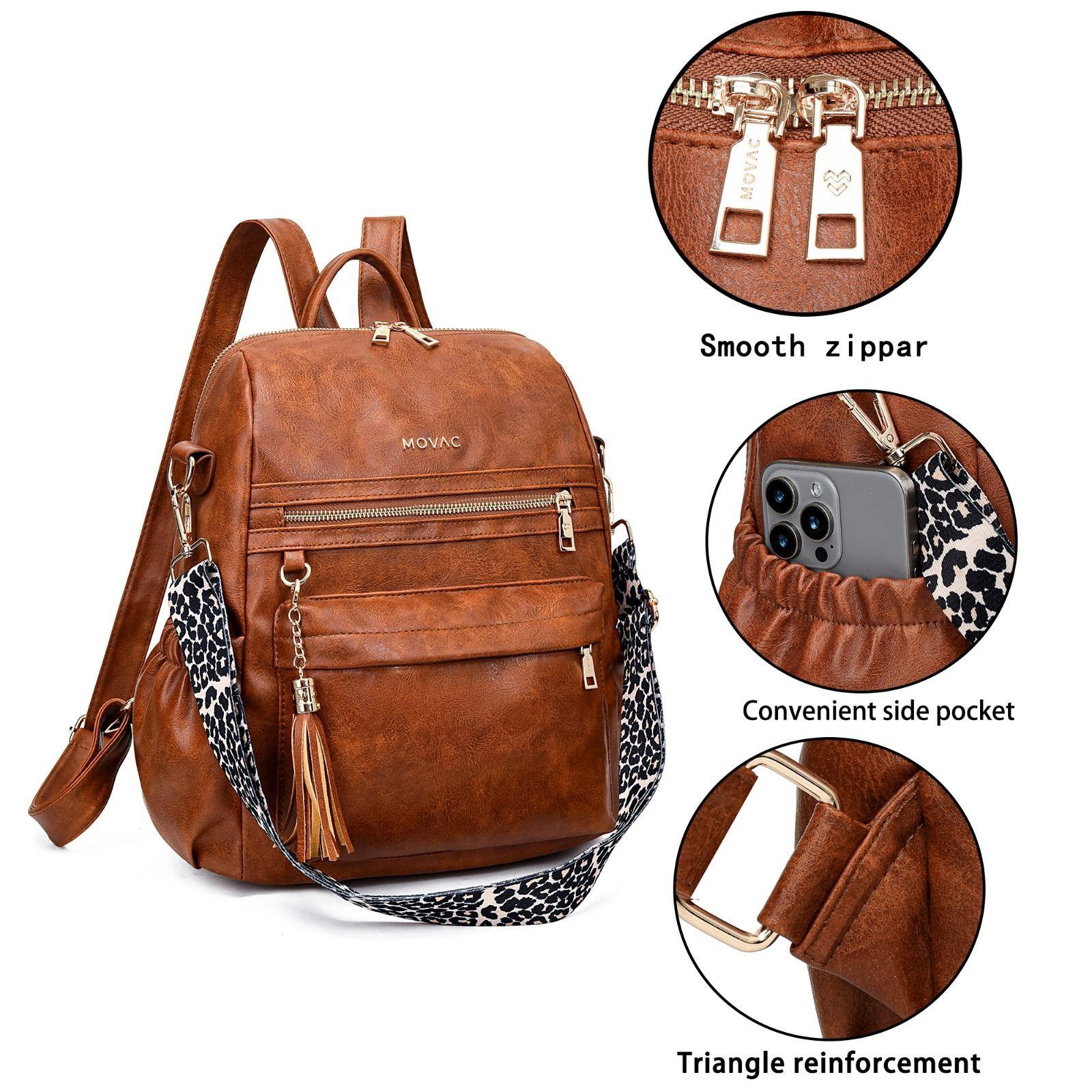 Mochila Cartera MOVAC Urban Chip Cuero PU Mujer a la Moda Multiuso-6