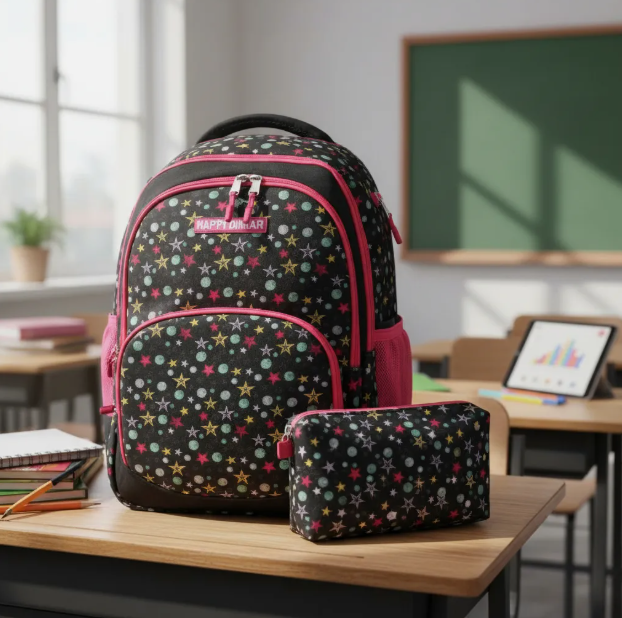 Mochila set escolar con estuche ni a Liviana y con m ltiples bolsillos regreso a clases Modelo Viral-2