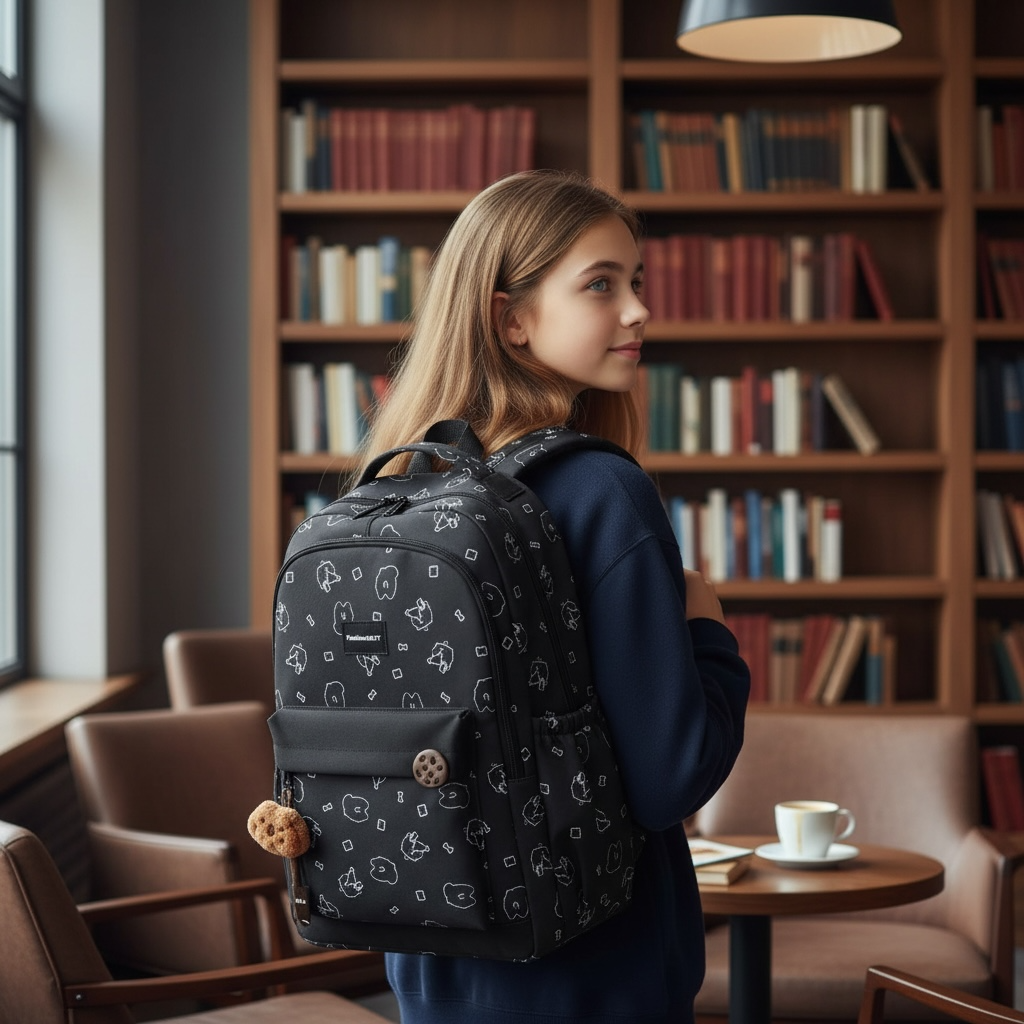 Mochila Escolar Infantil para Ni a Dise o Capibara 25L multiples compartimiento regreso a clases-1