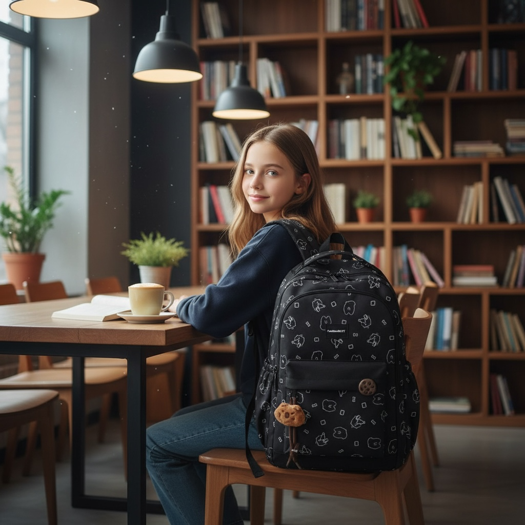 Mochila Escolar Infantil para Ni a Dise o Capibara 25L multiples compartimiento regreso a clases-3