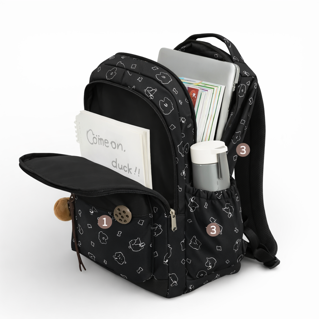 Mochila Escolar Infantil para Ni a Dise o Capibara 25L multiples compartimiento regreso a clases-4