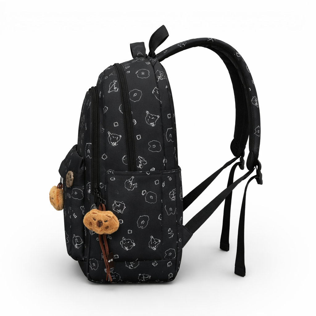 Mochila Escolar Infantil para Ni a Dise o Capibara 25L multiples compartimiento regreso a clases-5