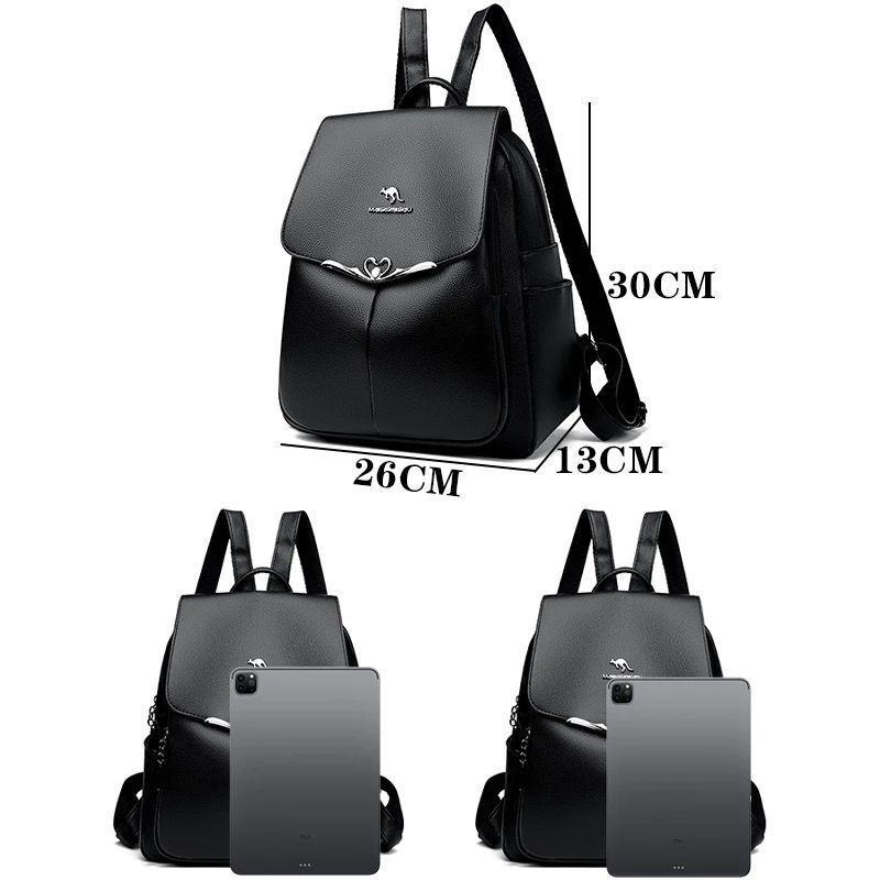Mochila Bolso de Mujer Cuero Pu Suave Juvenil Impermeable Gran Capacidad -6