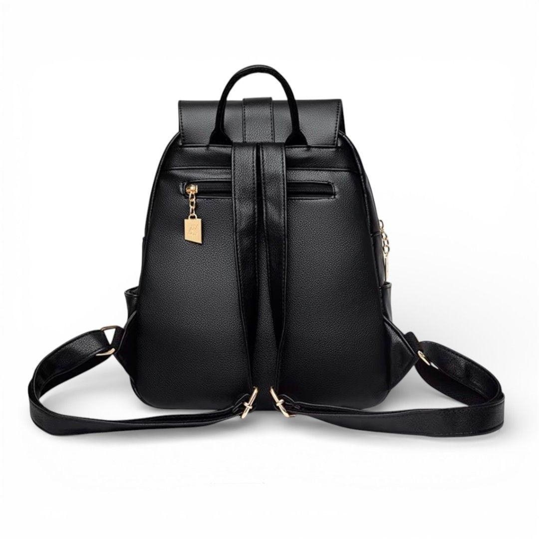 Mochila Bolso de Mujer Cuero Pu Suave Juvenil Impermeable Gran Capacidad -4