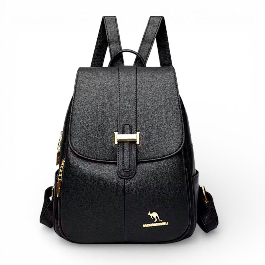 Mochila Bolso de Mujer Cuero Pu Suave Juvenil Impermeable Gran Capacidad -2