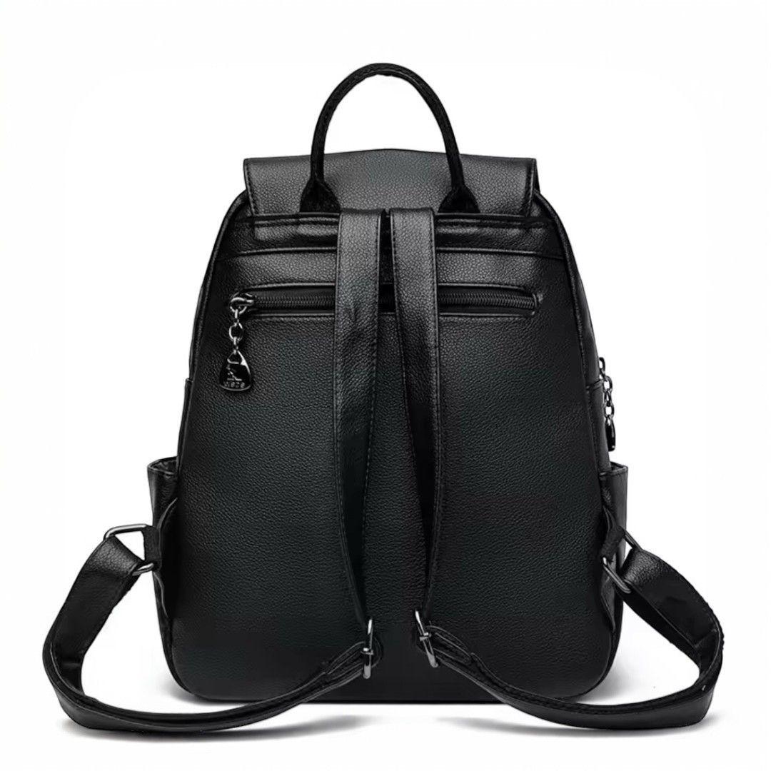 Mochila Bolso de Mujer Cuero Pu Suave Juvenil Impermeable Gran Capacidad -4