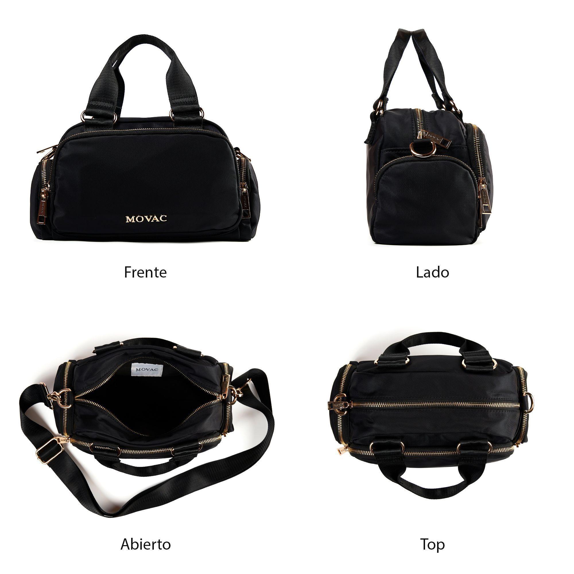 Cartera MOVAC Cruzada Bandolera Victoria Black Bolso Múltiples Bolsillos-4