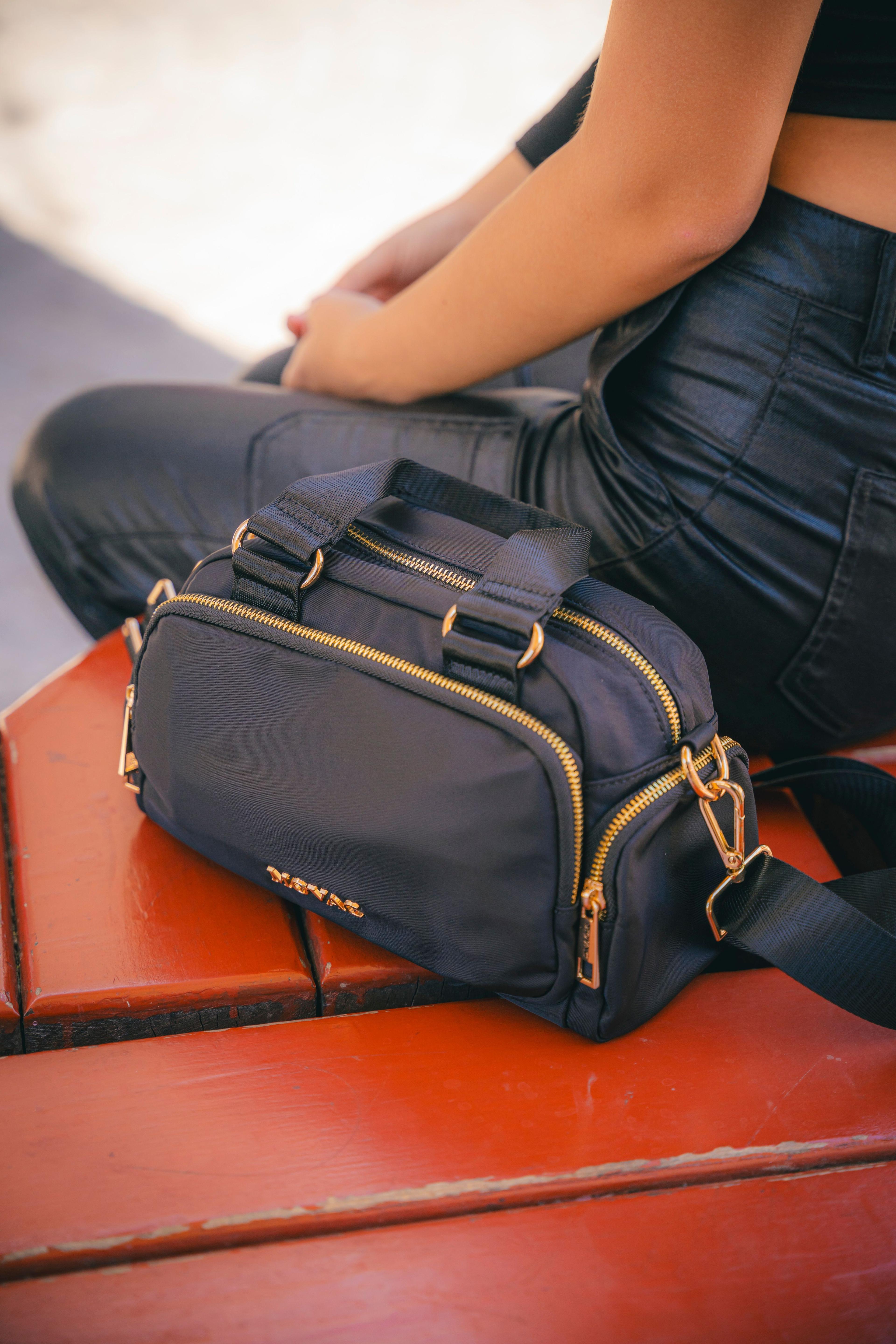 Cartera MOVAC Cruzada Bandolera Victoria Black Bolso Múltiples Bolsillos-5