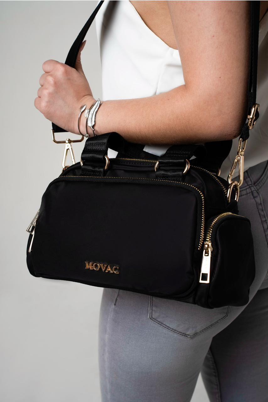 Cartera MOVAC Cruzada Bandolera Victoria Black Bolso Múltiples Bolsillos-6