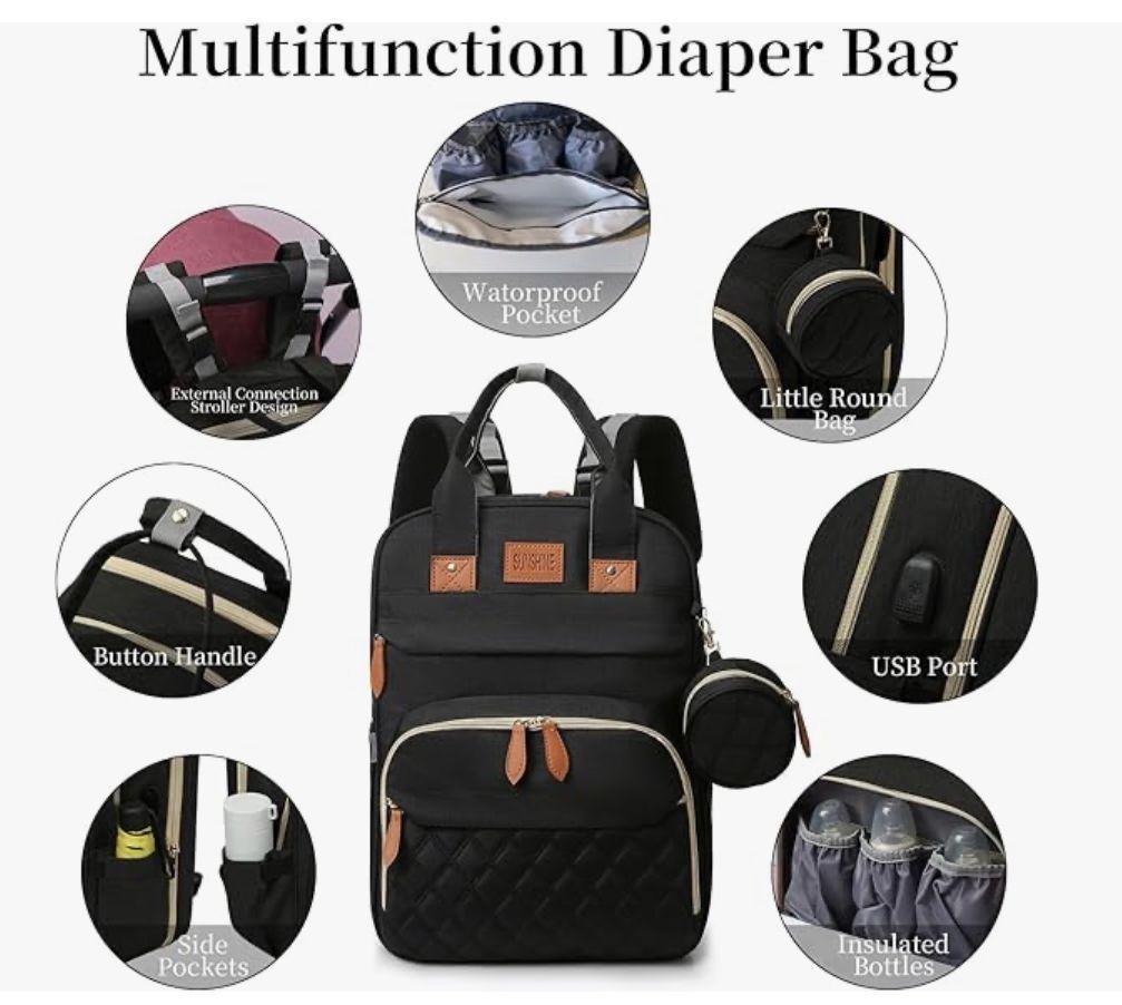 Mochila 3 en 1 Pañalera, Cuna Portátil Para Bebés Mama Moderna-1