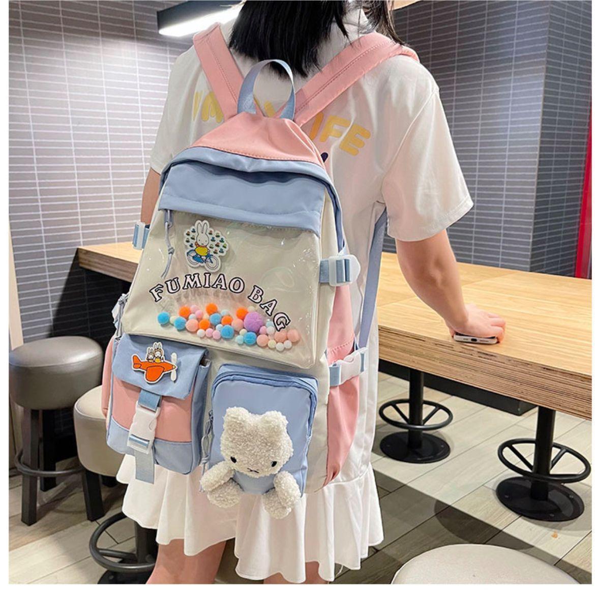Mochila Bolso Escolar Kawaii Estilo Coreano Gran Capacidad 15L-2