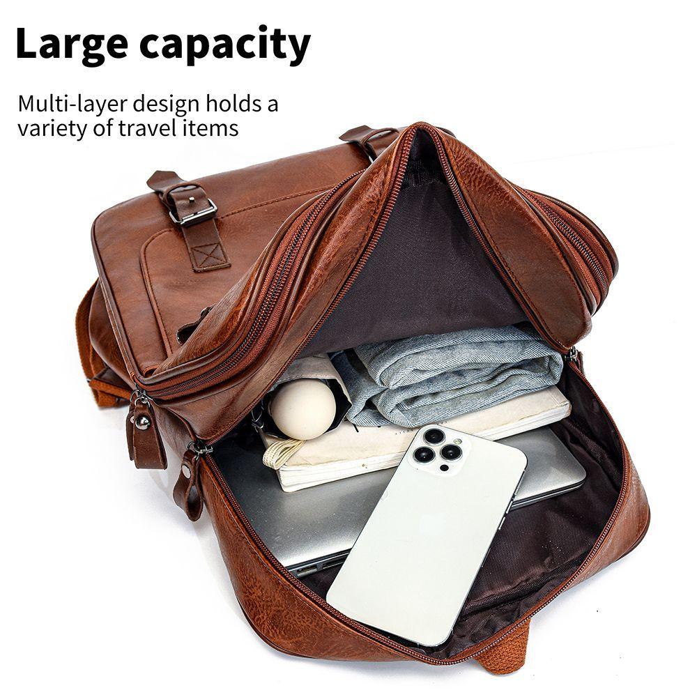Mochila MOVAC De Cuero Pu Elegante Multifuncional Gran Capacidad-3