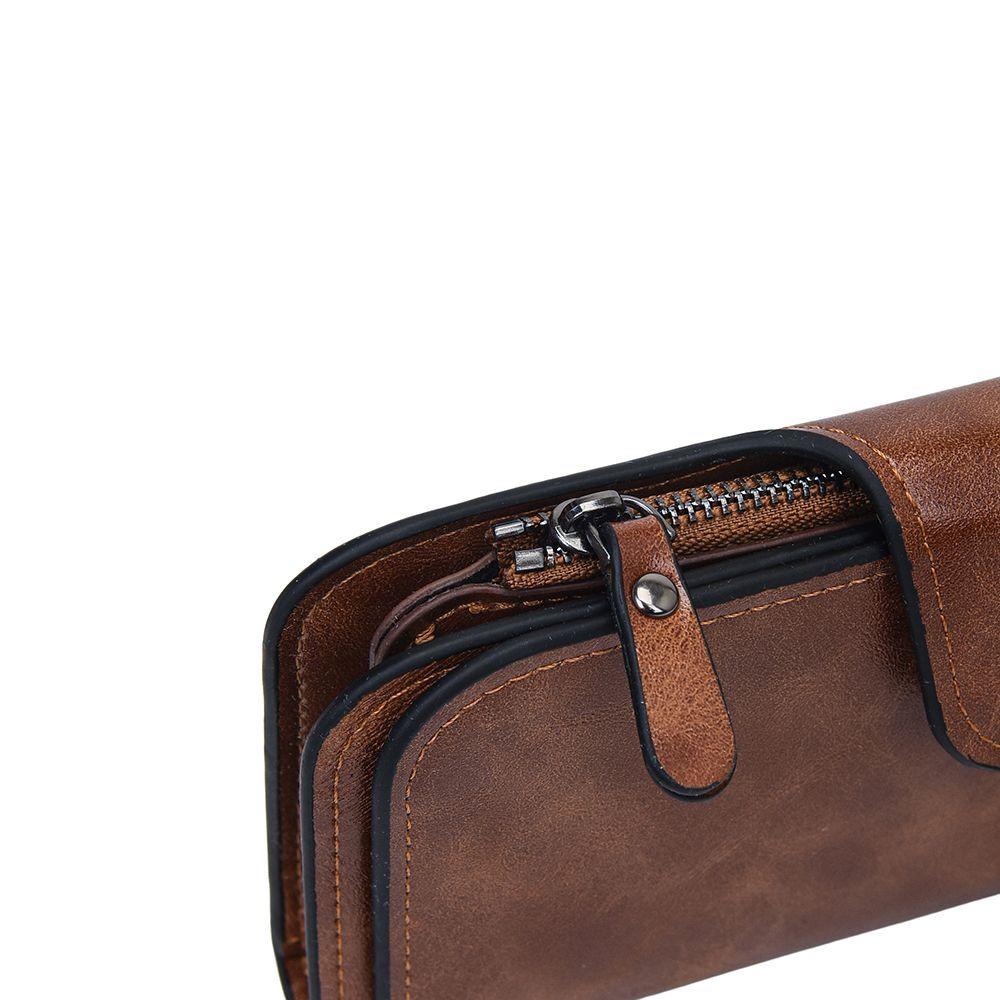 Billetera s MOVAC Mujer Valenza Cuero PU Vintage Grande Con Cierre y Tarjetero-6