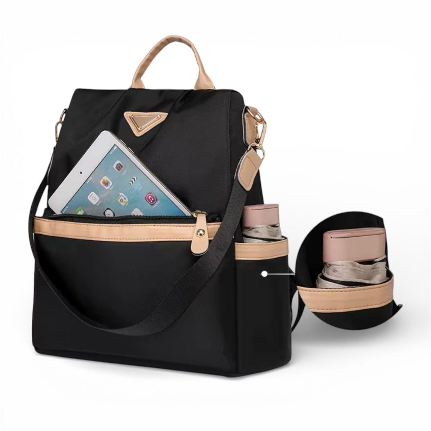 Mochila Antirrobo Mujer Oxford Impermeable con Bolsillo Trasero de Seguridad-4