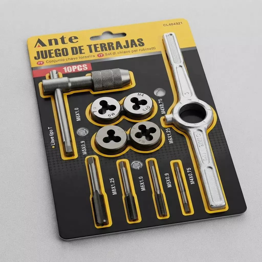Juego De Terrajas Macho Y Hembra 10pcs Incluye Llave Tipo T-5