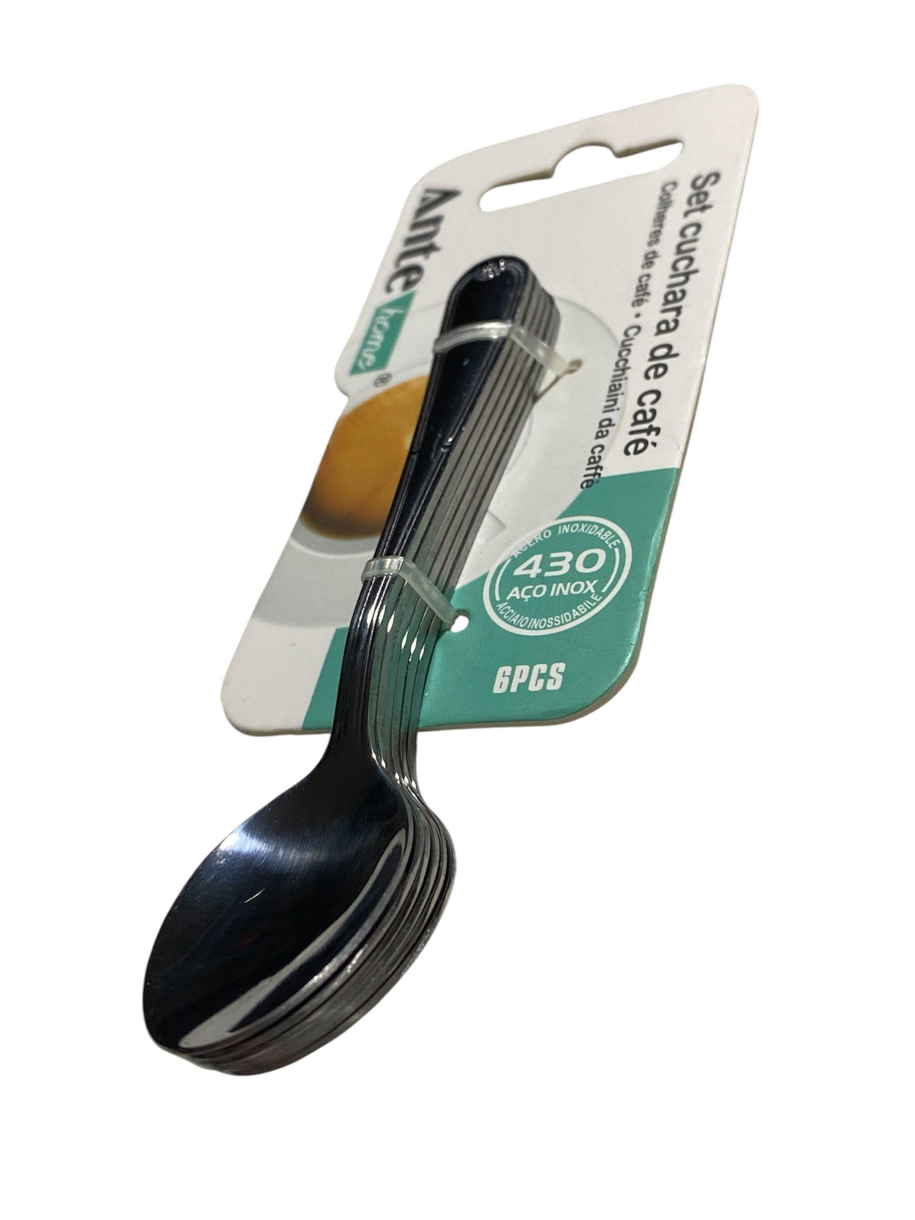 Set 6 Cucharas Para Café 100% Acero Inoxidable 430 Dis Pack3-2