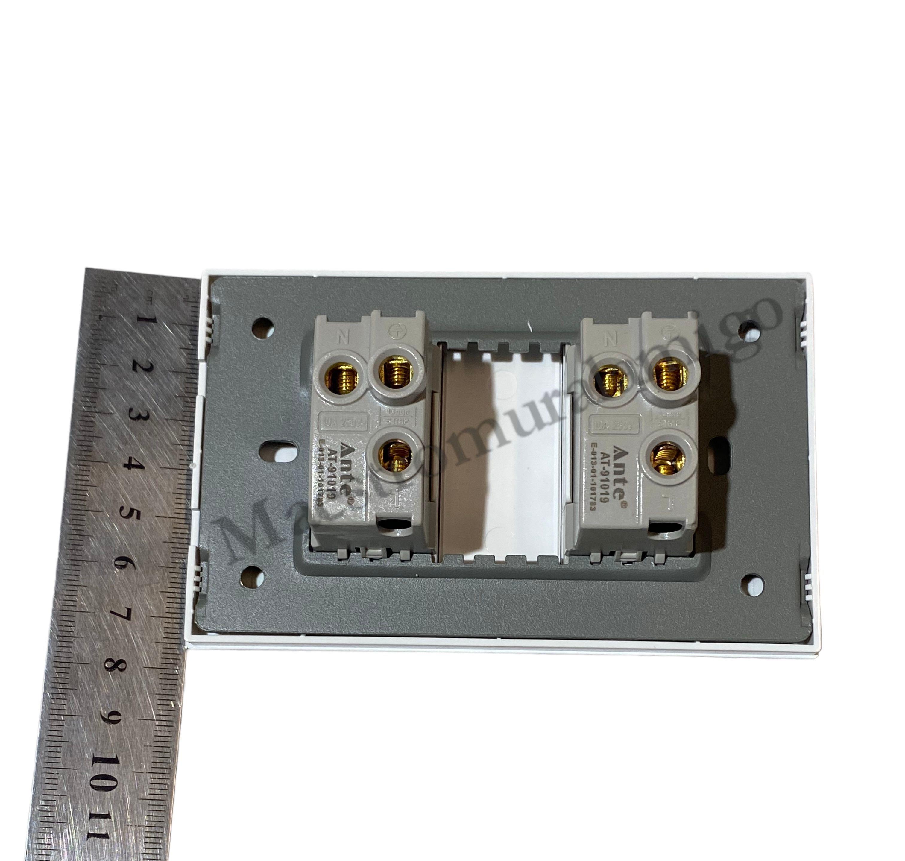 Tomacorriente Doble 9/12 10a 250v Certificado Resistente al Fuego Pack 3-5