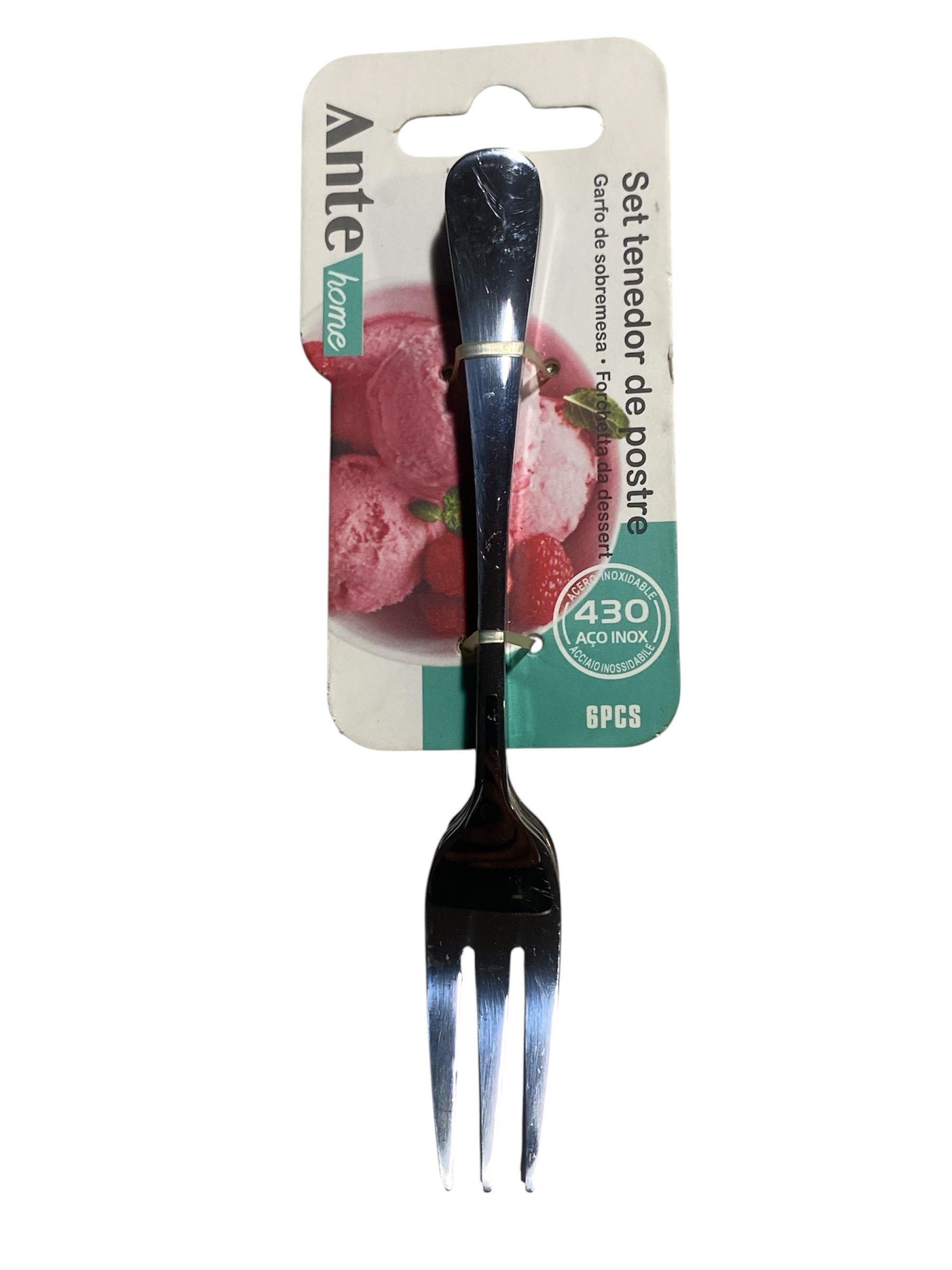 Set 6 Tenedores Postre 100% Acero Inoxidable N430 Pack 3 Liso-2