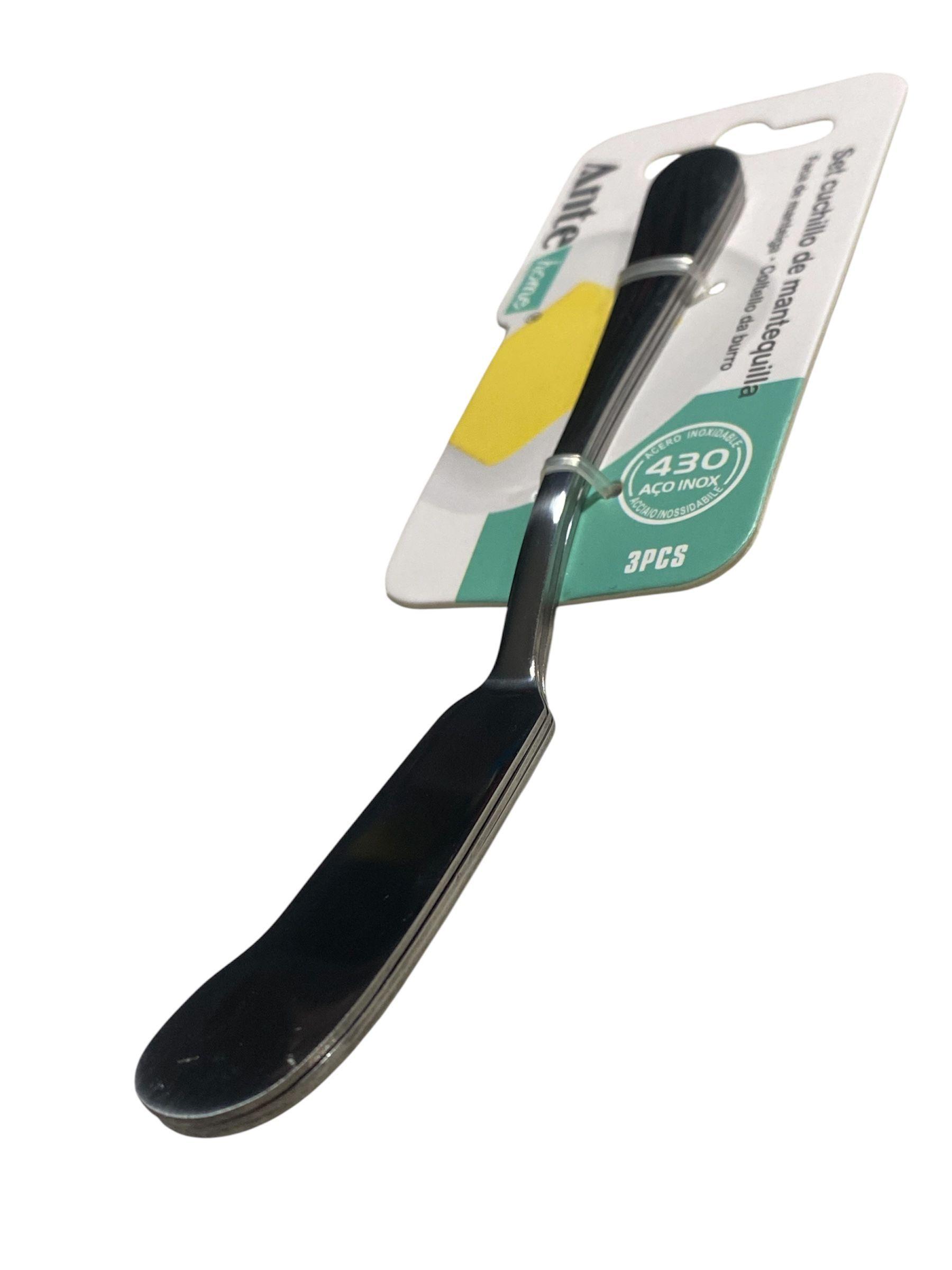 Set 3 Cuchillos Mantequilla 100% Acero Inoxidable 430 Pack 3-3
