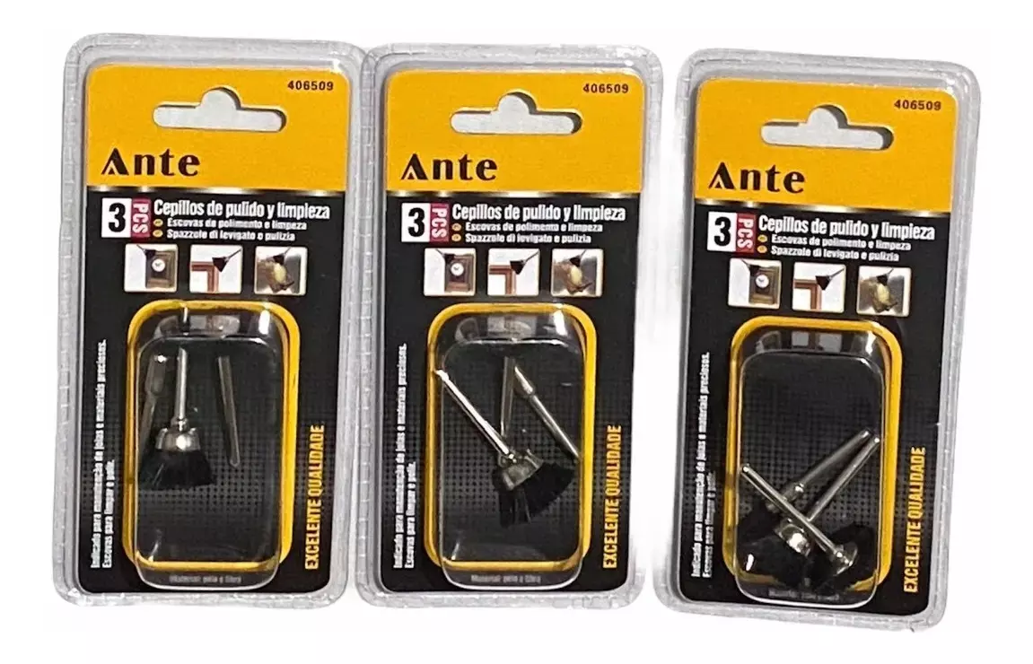 Cepillos De Pulido Limpieza 3ps Pulir Minitorno Dremel Pack3-0