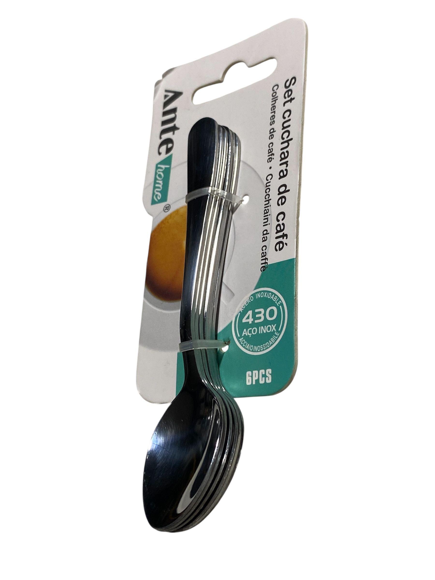 Set 6 Cucharas Para Café 100% Acero Inoxidable 430 Lis Pack3-3