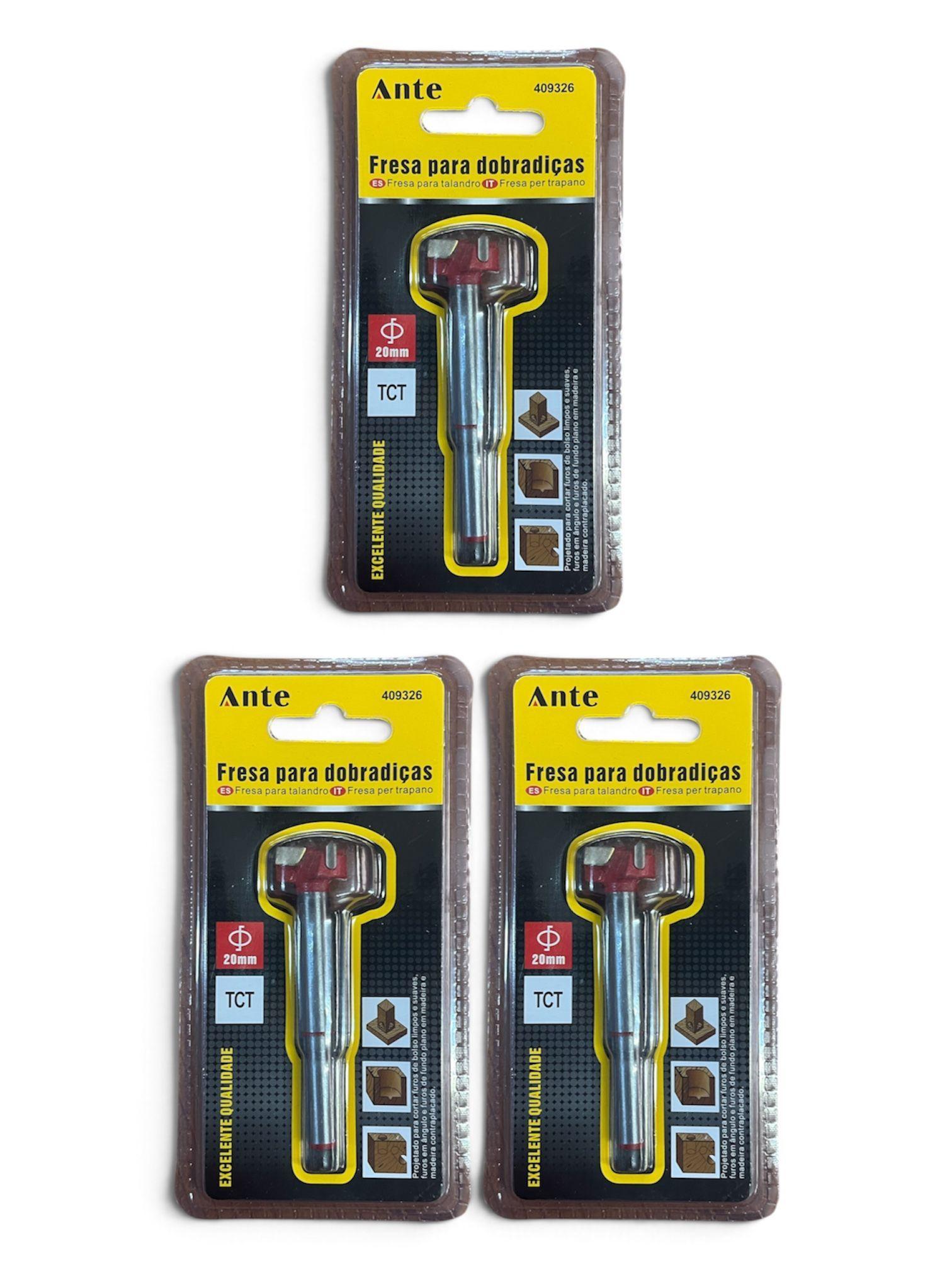 Broca Forstner 20mm Para Madera Bisagra Puerta Mueble Pack 3-0
