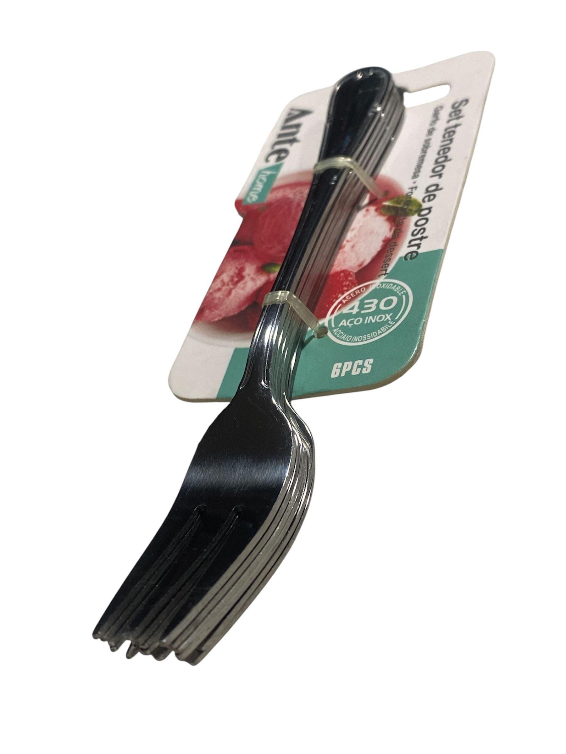 Set 6 Tenedores Postre Evento 100% Acero Inoxidable N430 Dis-2