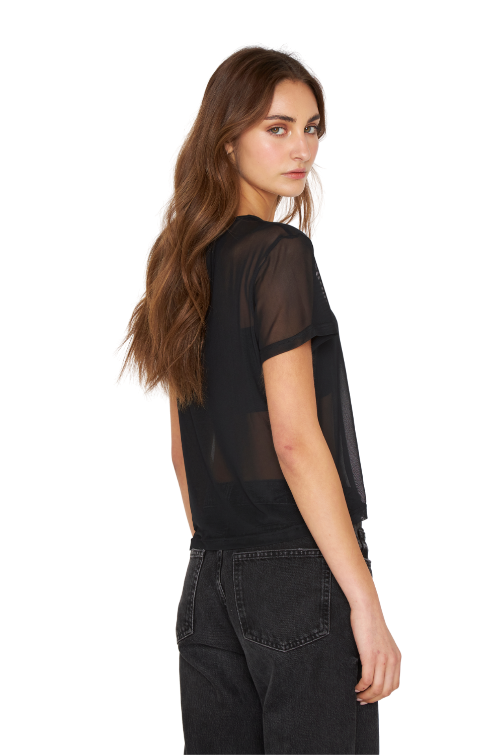Polera Net manga corta negra Jacinta Tienda-2
