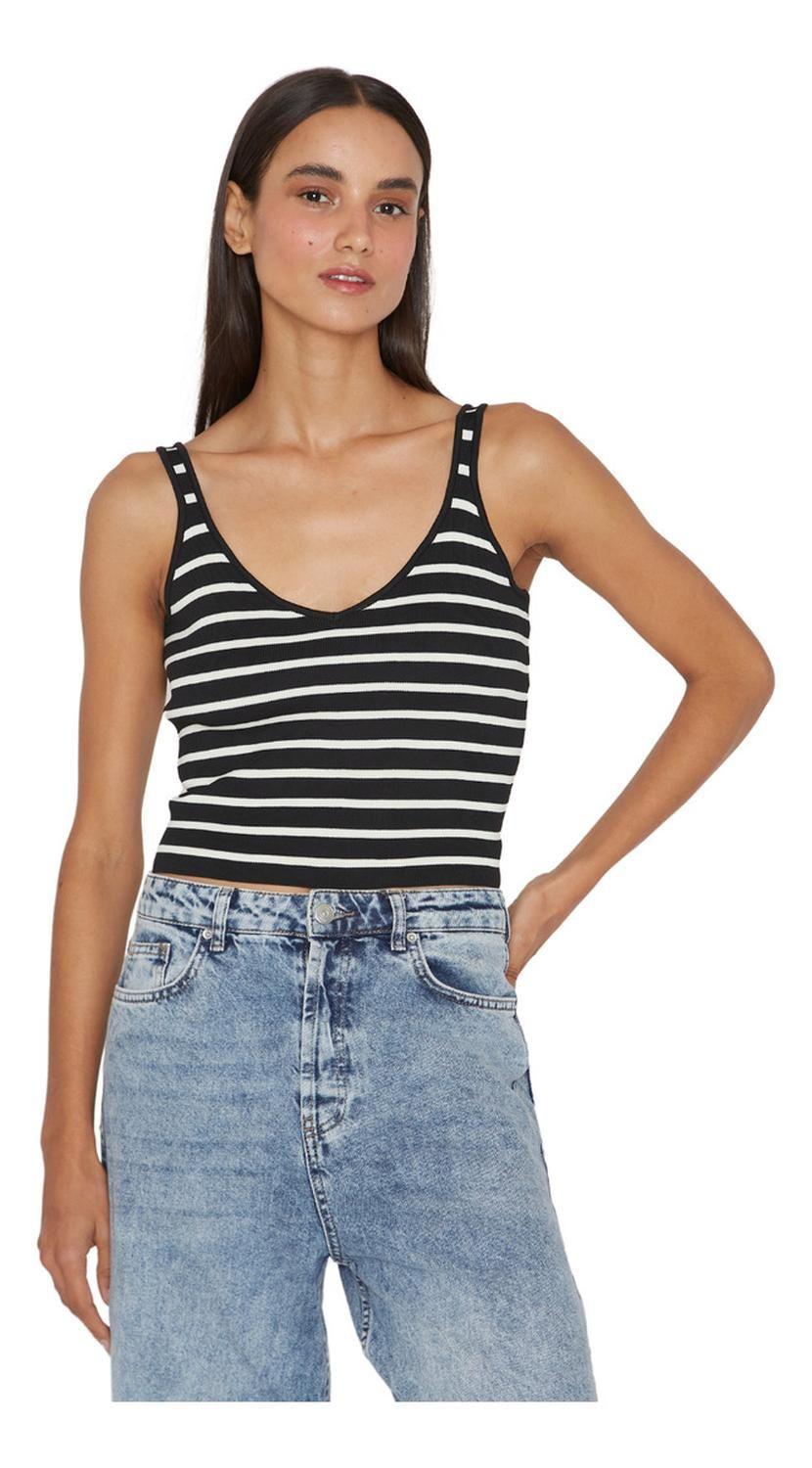 Top Celine negro Y blanco Jacinta Tienda-1