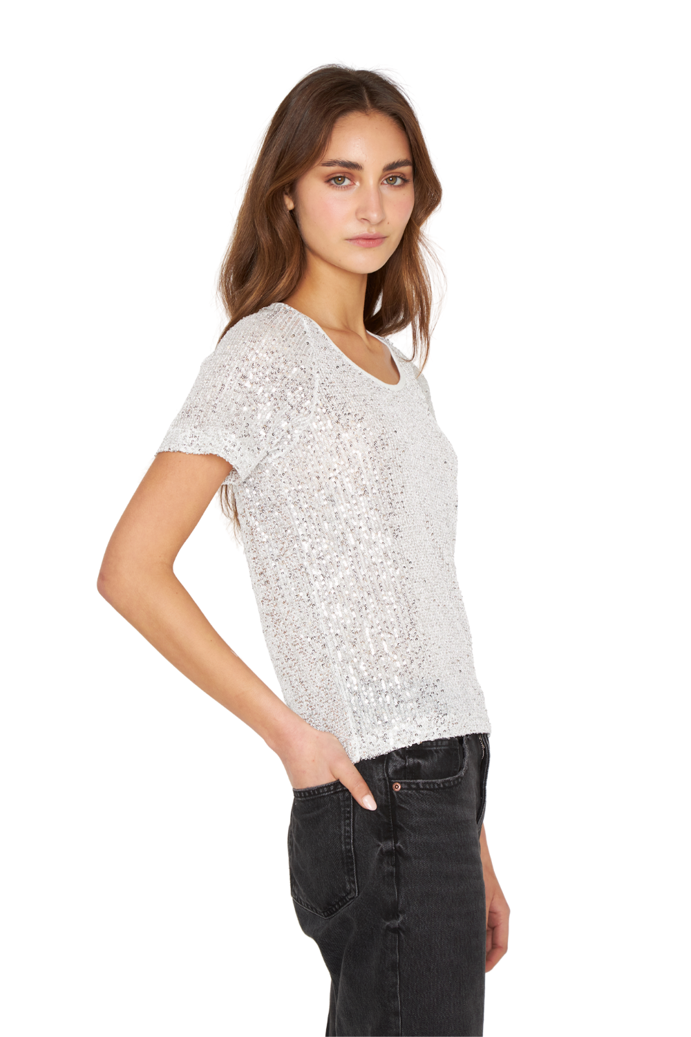 Polera Glam manga corta blanca Jacinta Tienda-2