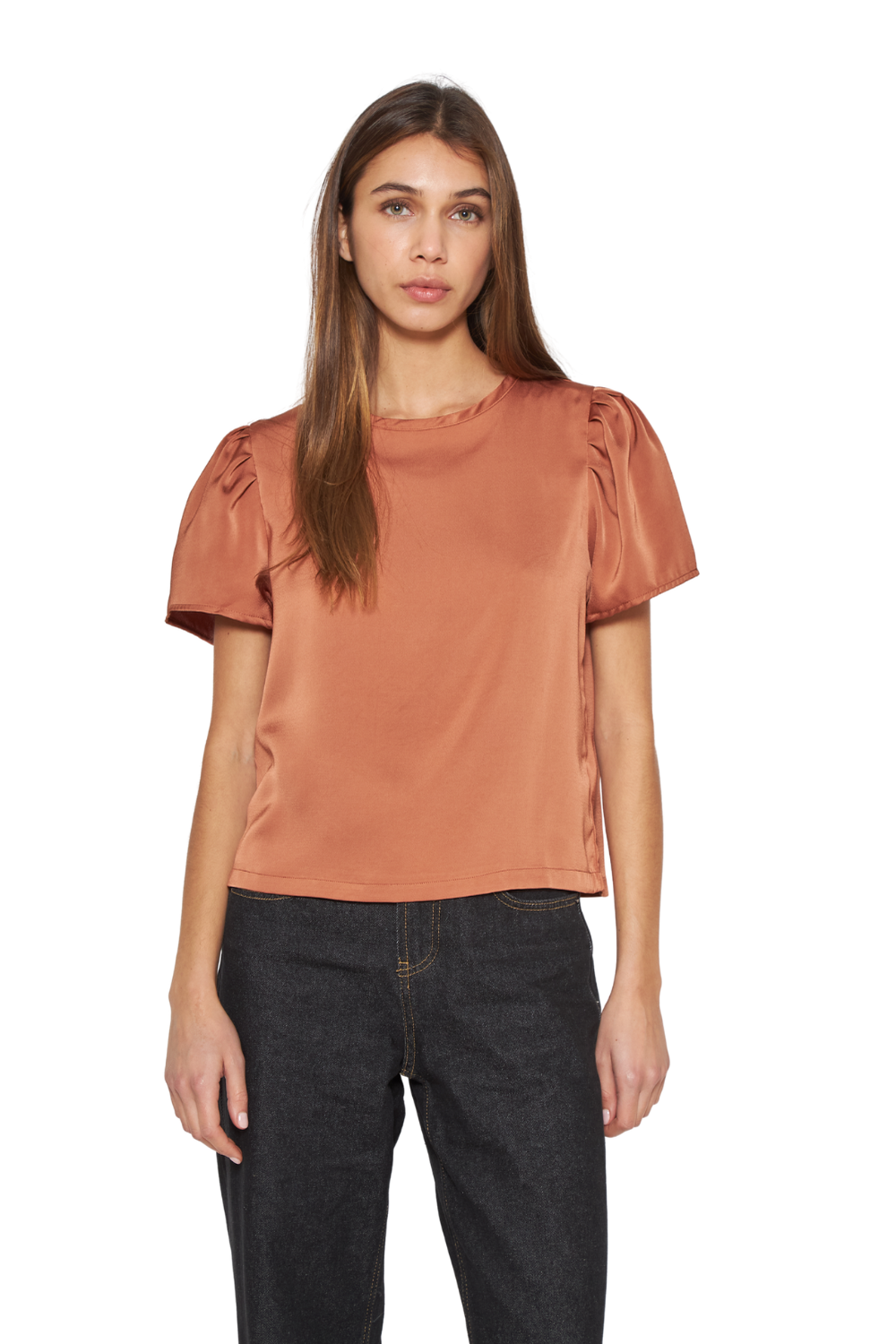 Blusa Olivia Satín terracota Jacinta Tienda-0