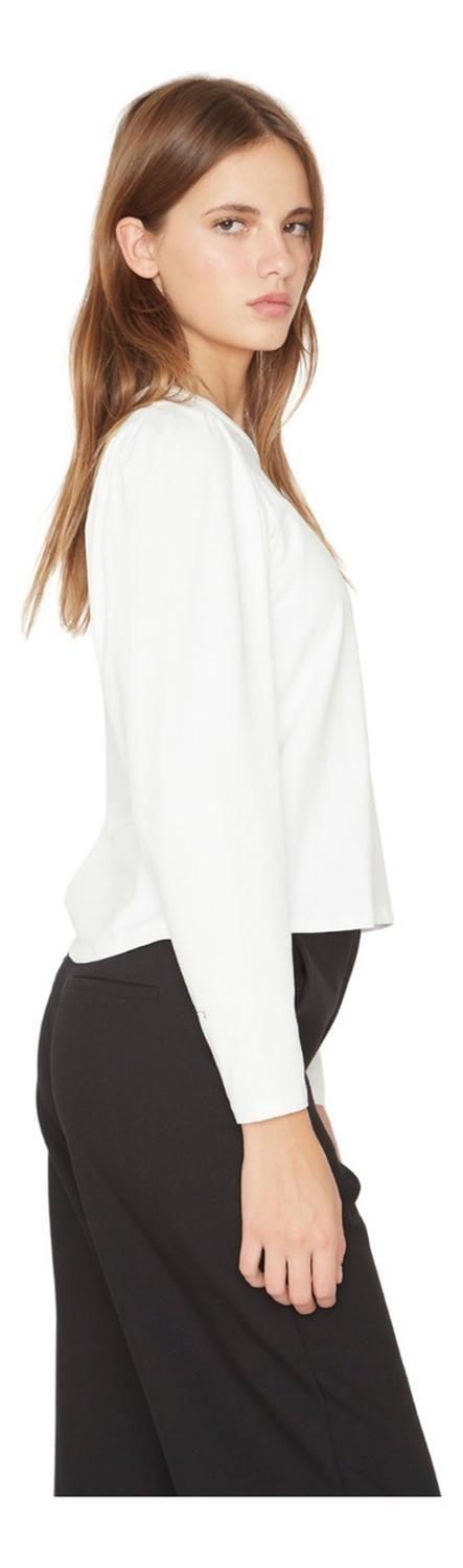 Polera Alicia manga larga blanca Jacinta Tienda-1