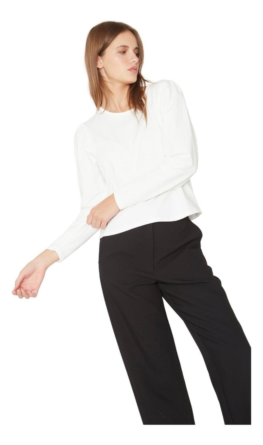 Polera Alicia manga larga blanca Jacinta Tienda-4