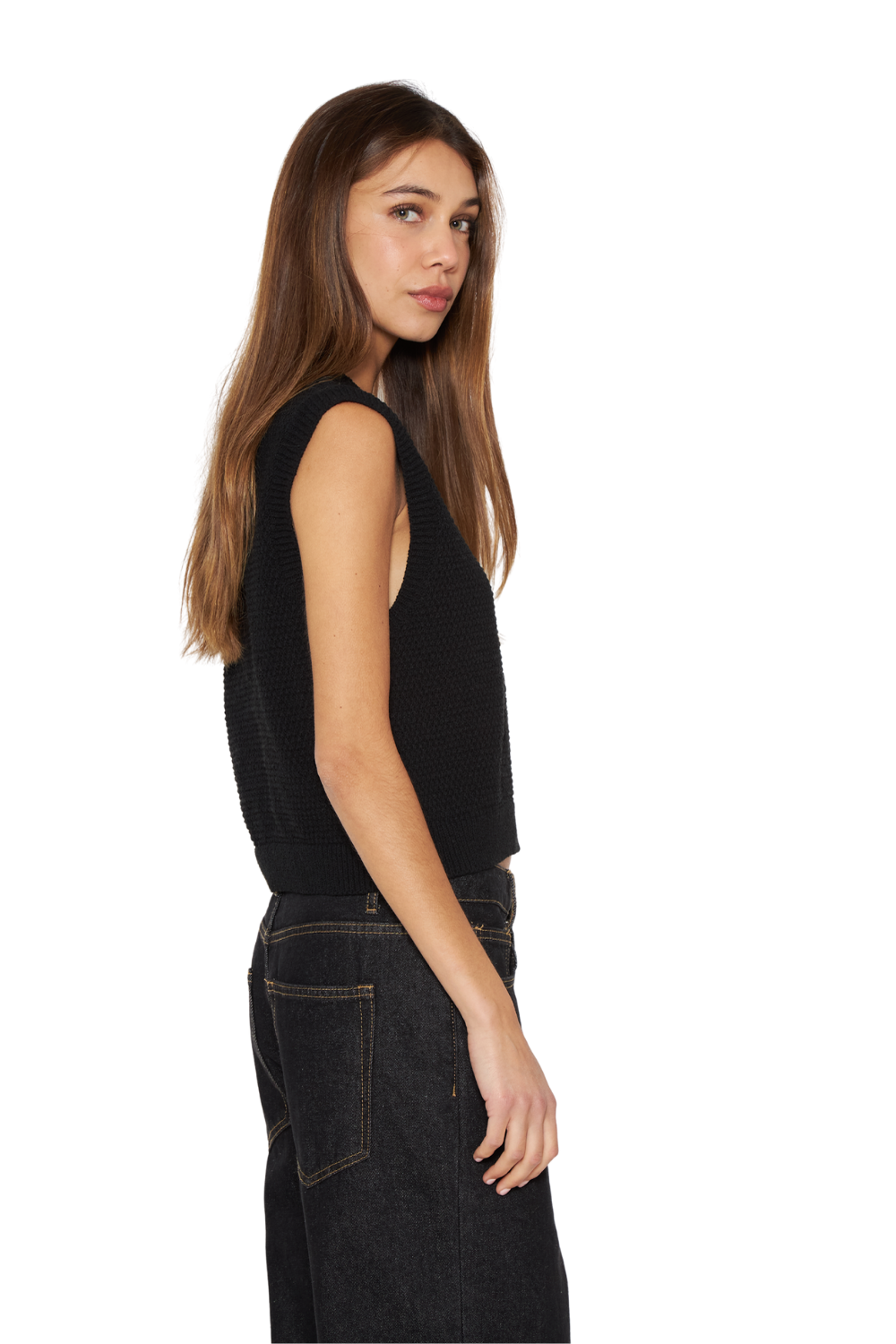 Chaleco Julia sin mangas negro Jacinta Tienda-2