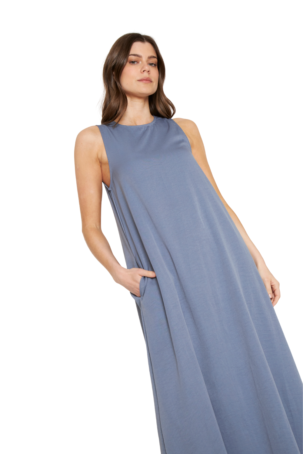 Vestido Elena Largo azul Jacinta Tienda-3