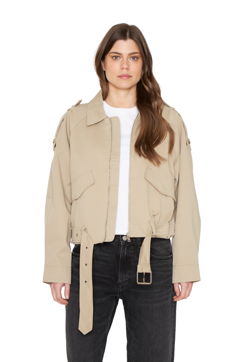 Chaqueta Aviadora Cotton crudo Jacinta Tienda-2