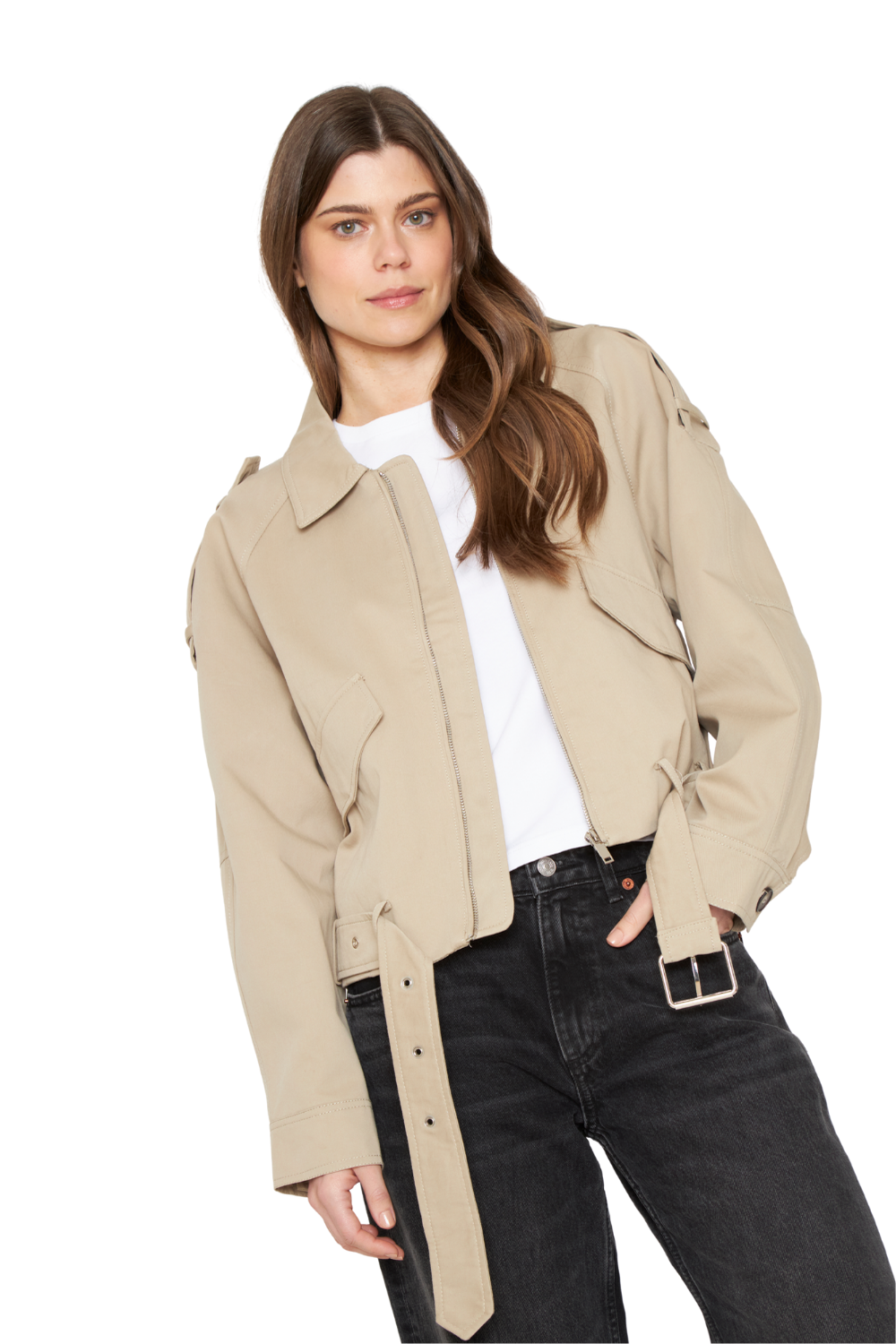 Chaqueta Aviadora Cotton crudo Jacinta Tienda-4