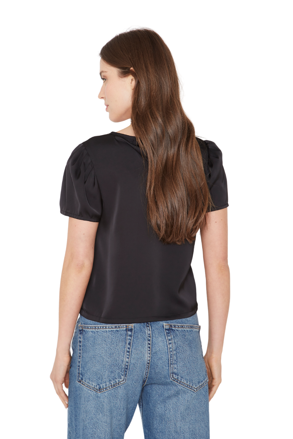 Blusa Olivia III satín negra Jacinta Tienda-3