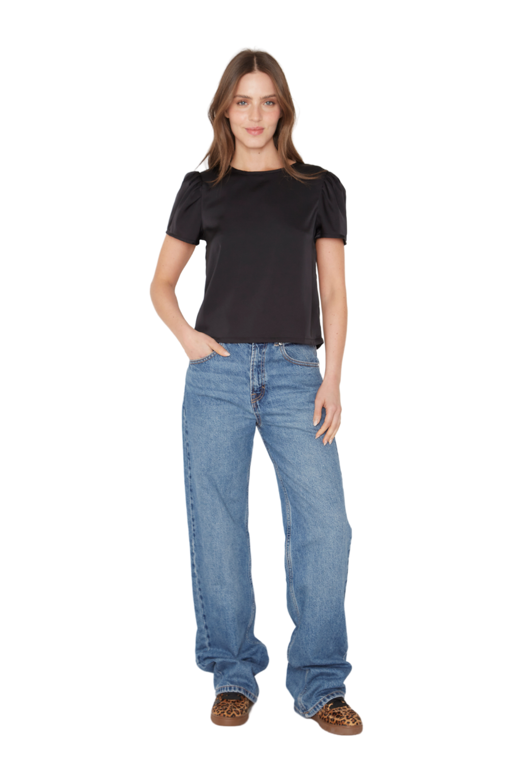 Blusa Olivia III satín negra Jacinta Tienda-5