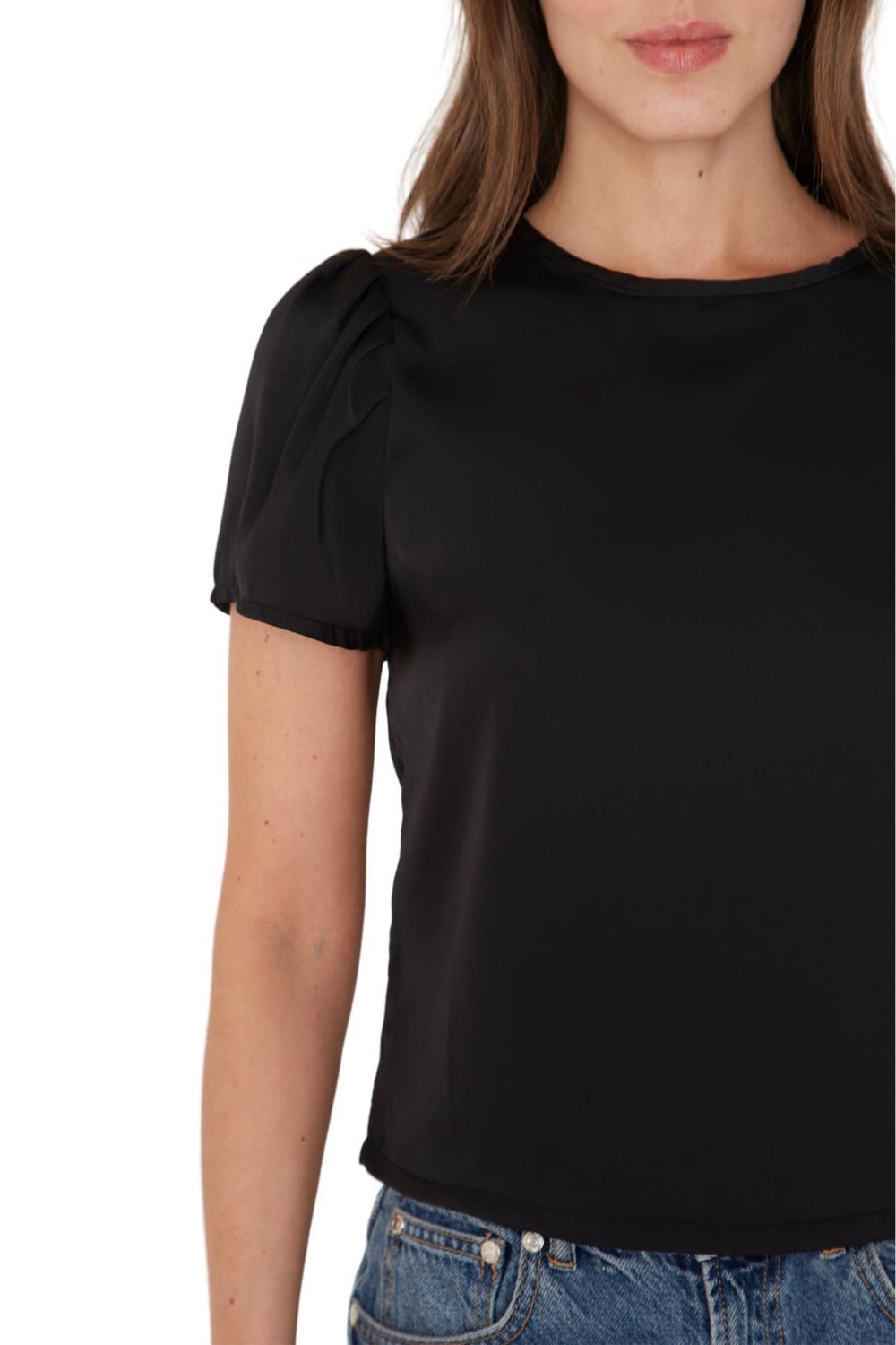 Blusa Olivia III satín negra Jacinta Tienda-6