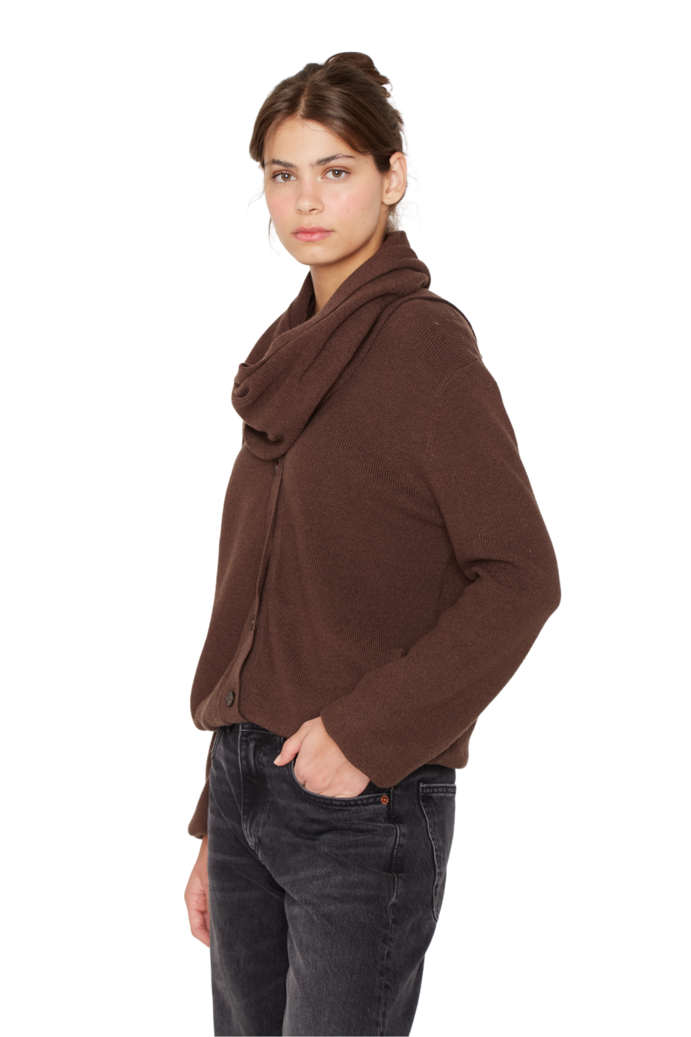 Chaleco Coat café Jacinta Tienda-2