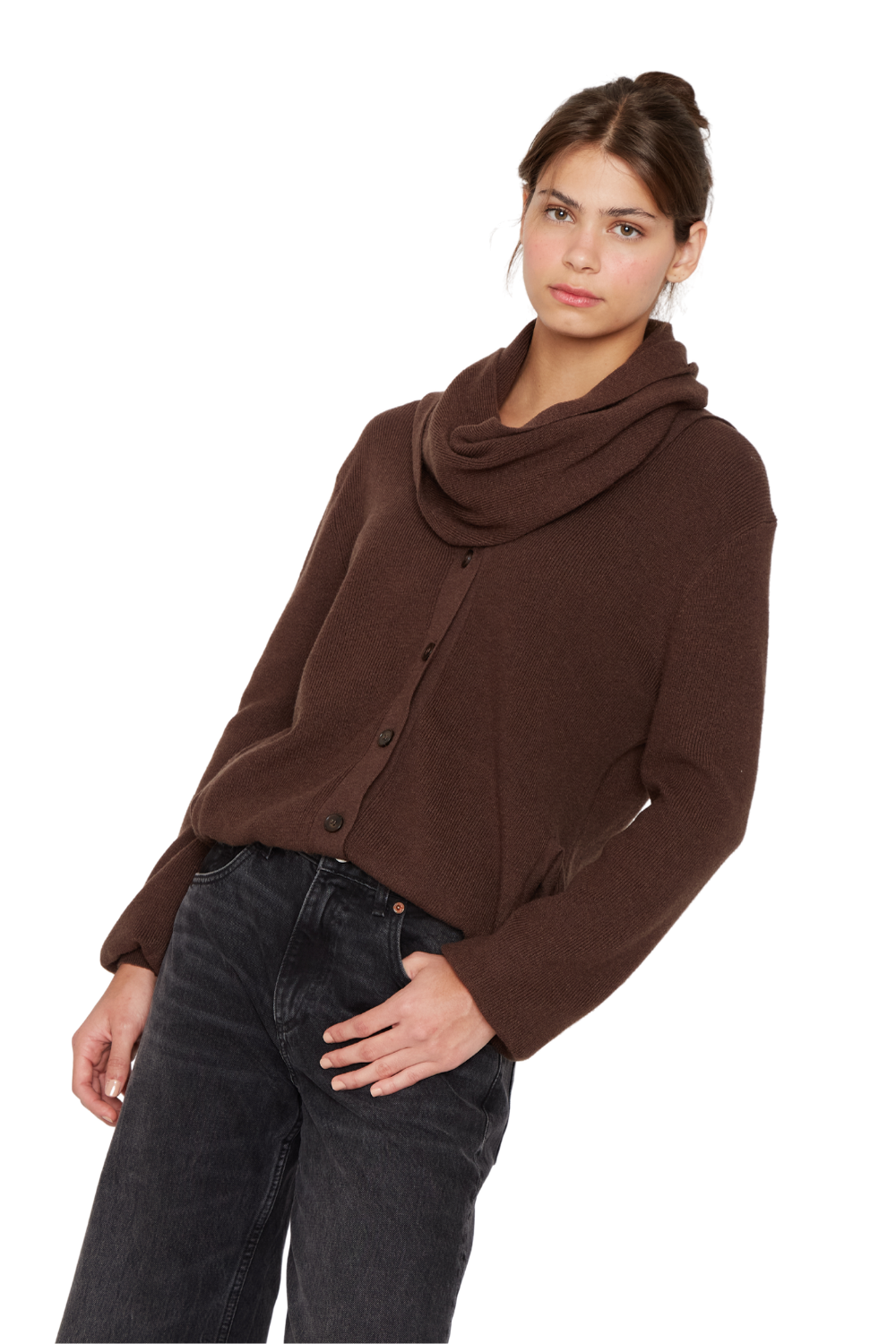 Chaleco Coat café Jacinta Tienda-3