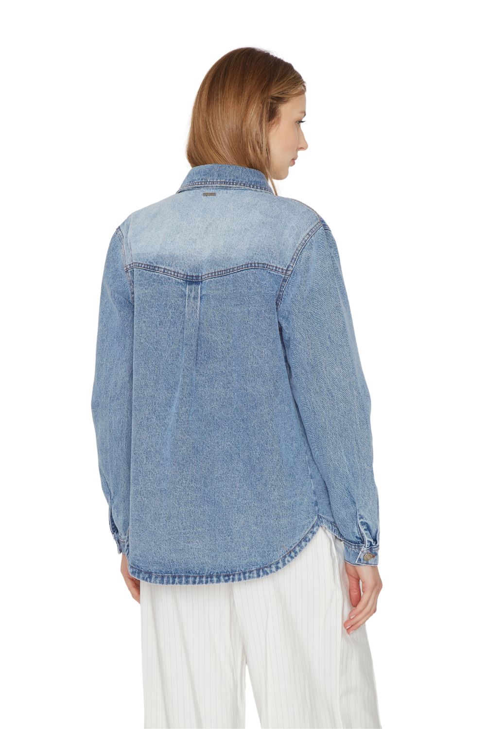 Camisa Porter Bolsillos azul Jacinta Tienda-5