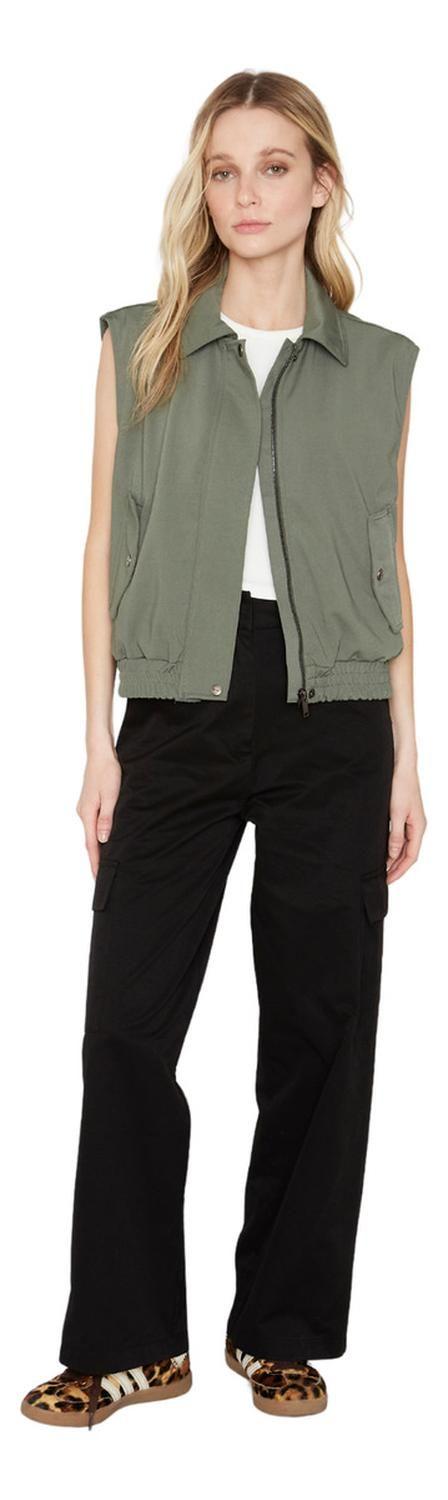 Chaqueta Bomber Sin Mangas Verde Jacinta Tienda-4