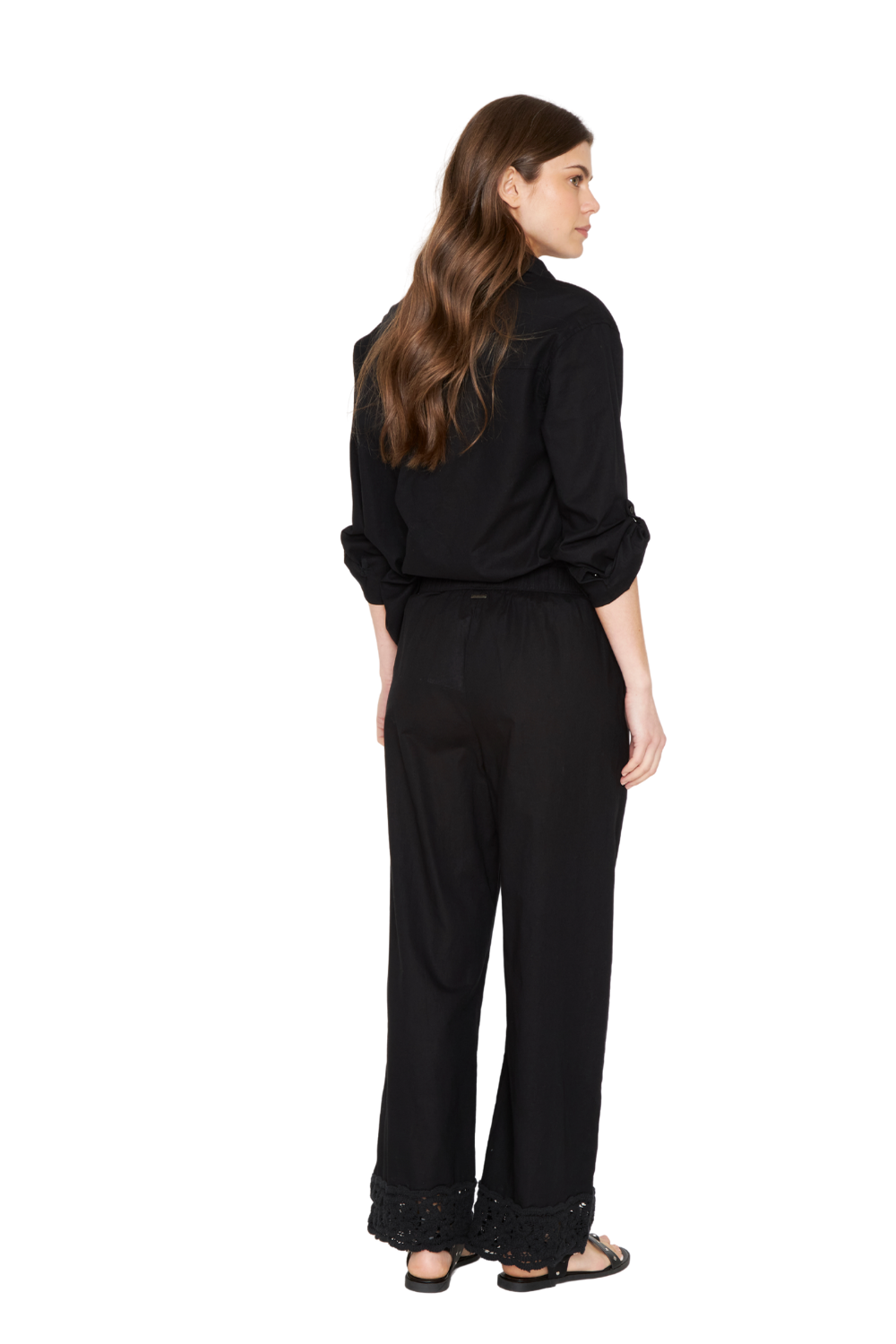Pantalón Lino Ame negro Jacinta Tienda-2